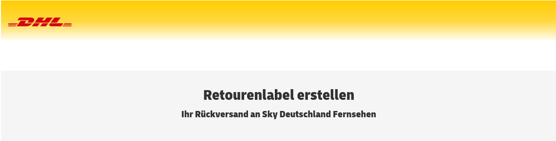 Sky Retourenschein mit DHL erstellen & ausdrucken
