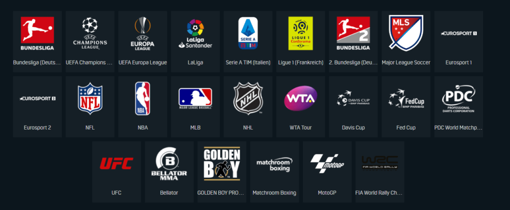 DAZN Live-Sport Programm