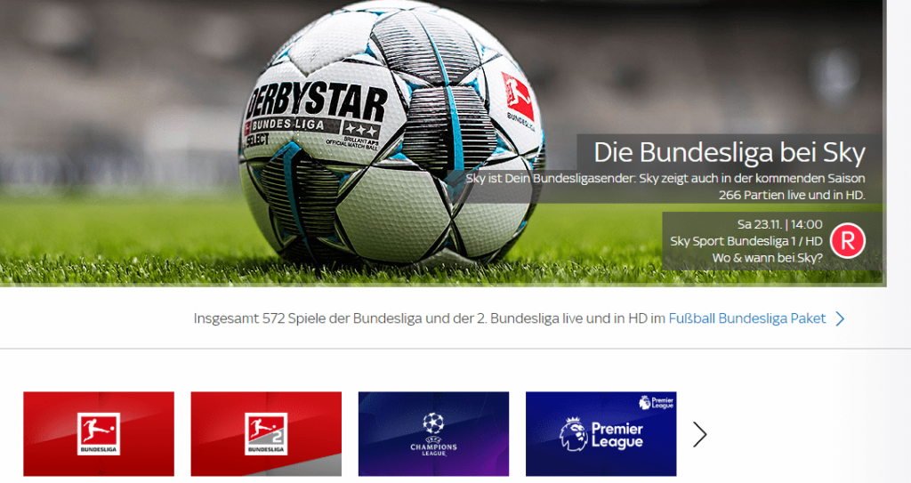 Fußball Bundesliga bei Sky