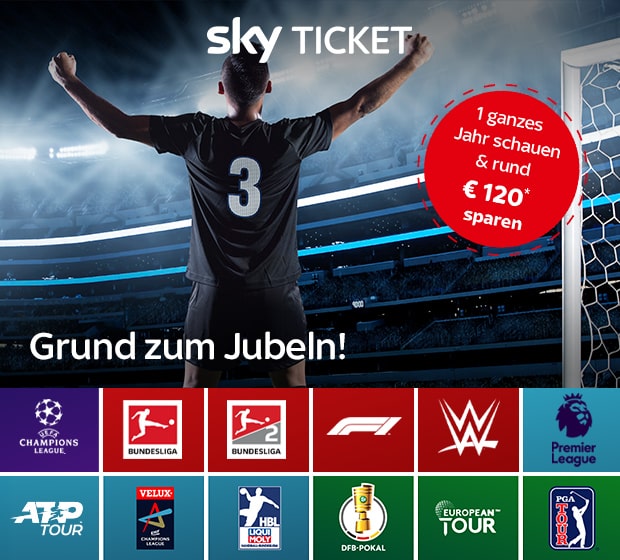 Sky Ticket Angebot für Bestandskunden: 1 Jahr streamen - 120 € sparen