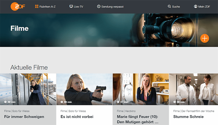 ZDF Mediathek für Filme und Serien