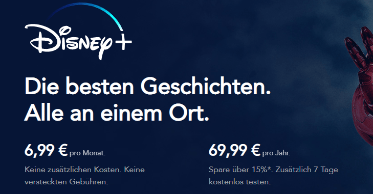 Disney+ Jahresabo: 7 Tage kostenlos testen (15% sparen)