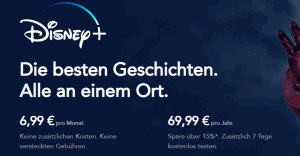 Disney+ Monatsabo: 7 Tage kostenlos testen (danach 6,99 €)