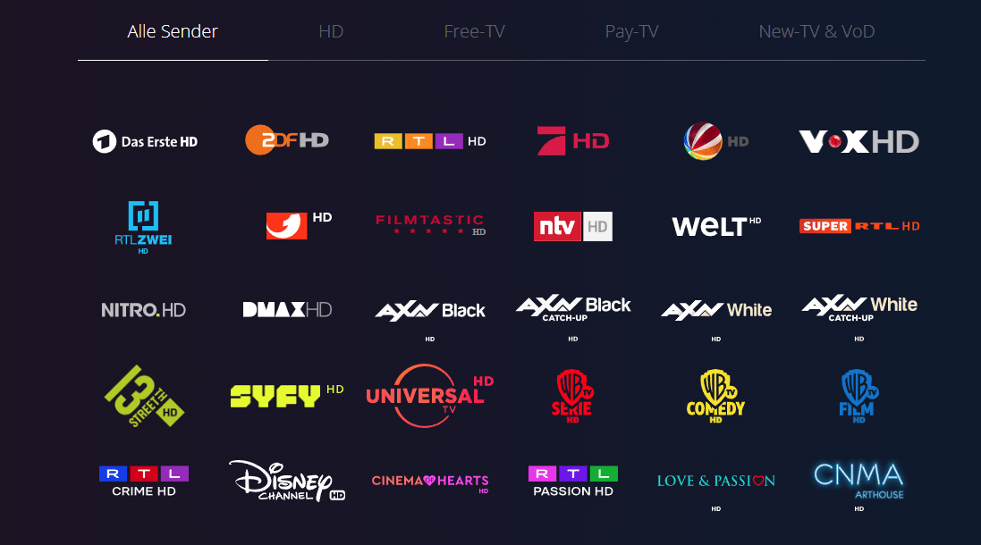 waipu.tv TV-Sender und Channels